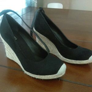 Sonoma black wedges espadrilles ankle strap